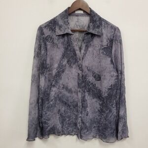 Jaipur Womens‎ Long Sleeve Fairy Grunge Whimsigoth Button Up Top Size L Witchy